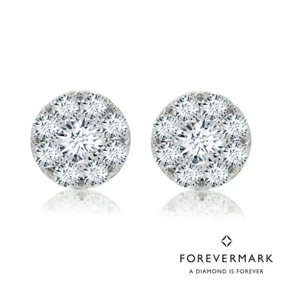 Triangular Drop Earrings for Edge -Forevermark Eternal Collection Diamond Halo Earrings in 18kt White Gold (1 3/4ct tw)