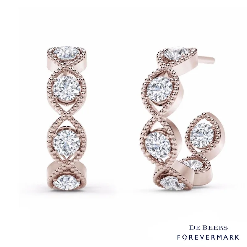 African Drop Earrings with Culture -Forevermark Tribute Collection Diamond Hoop Earrings in 18kt Rose Gold (1ct tw)