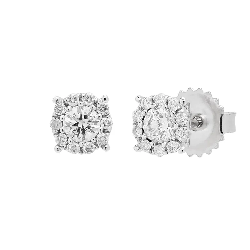 Drop Earrings for Shopping Trip -Diamond Cluster Earrings in 14kt White Gold (1/2ct tw)