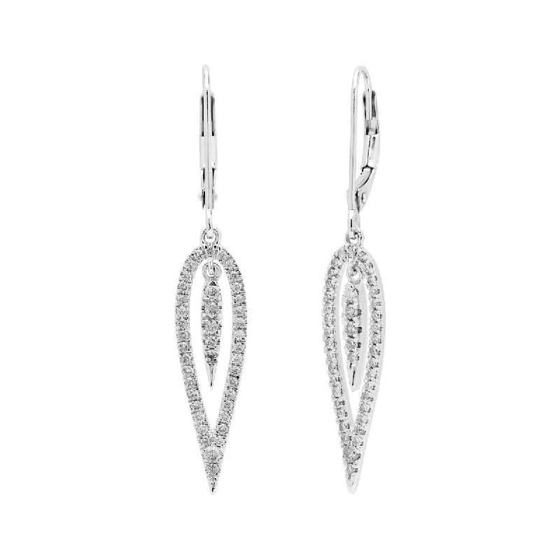 Drop Earrings for Valentine's Day -Diamond Drop Earrings in 14kt White Gold (1/2ct tw)