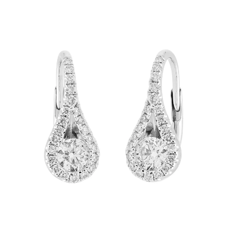 Drop Earrings for Wedding Ceremony -Diamond Drop Earrings in 14kt White Gold (5/8ct tw)