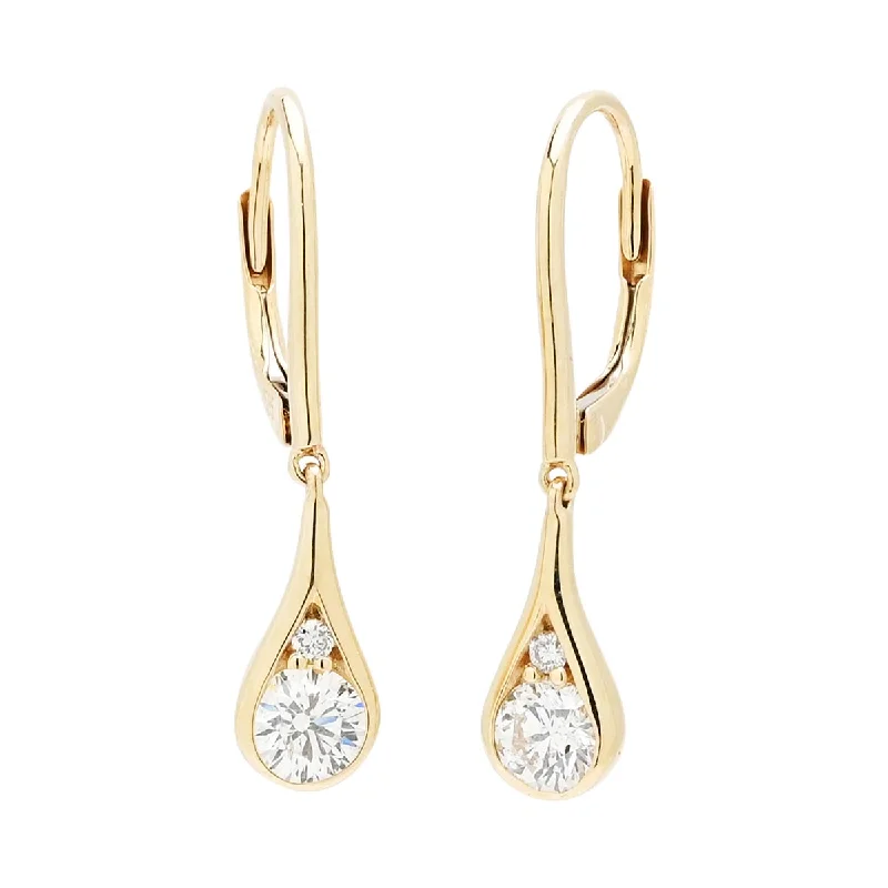 Maximalist Drop Earrings for Bling -Diamond Drop Earrings in 14kt Yellow Gold (5/8ct tw)