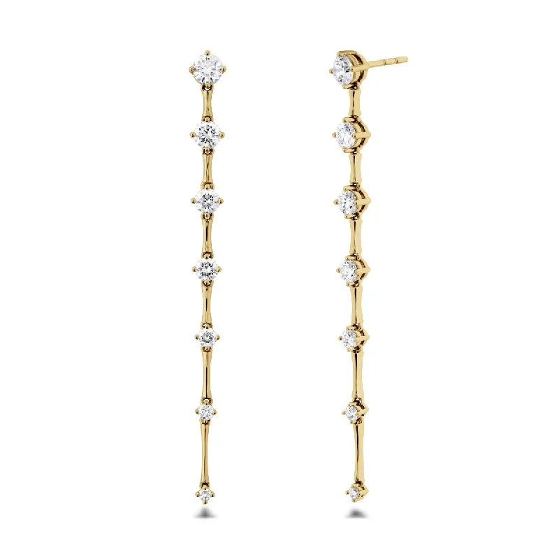 Indian Drop Earrings with Intricacy -Memoire Cadence Diamond Drop Earrings in 18k Yellow Gold (1 1/7ct tw)