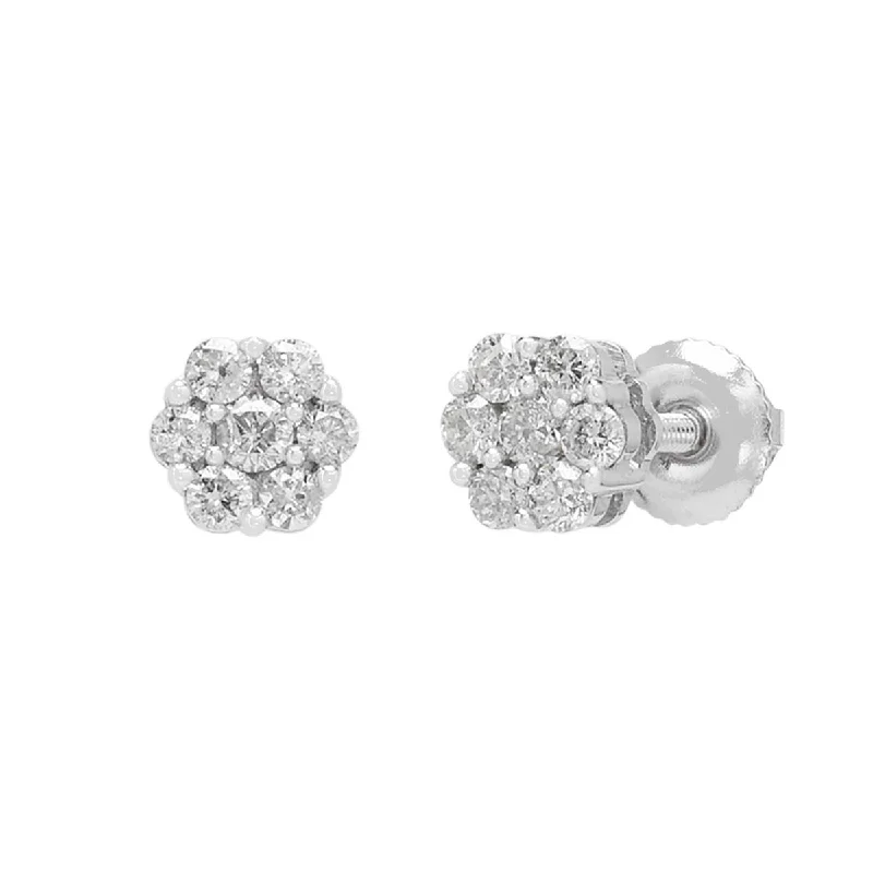 Drop Earrings for Evening Gown -Diamond Earrings in 14kt White Gold (1/4ct tw)