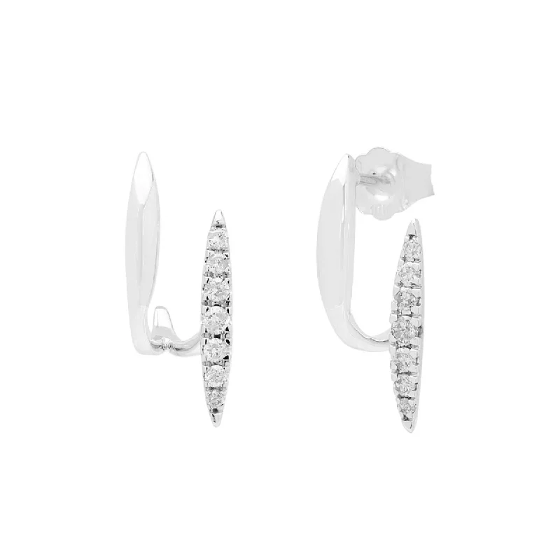 Drop Earrings for Christmas Party -Diamond Fashion Earrings in 10kt White Gold (1/5ct tw)