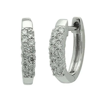 Lightweight Drop Earrings for All Day -Diamond Hoop Earrings in 14kt White Gold (1/4ct tw)