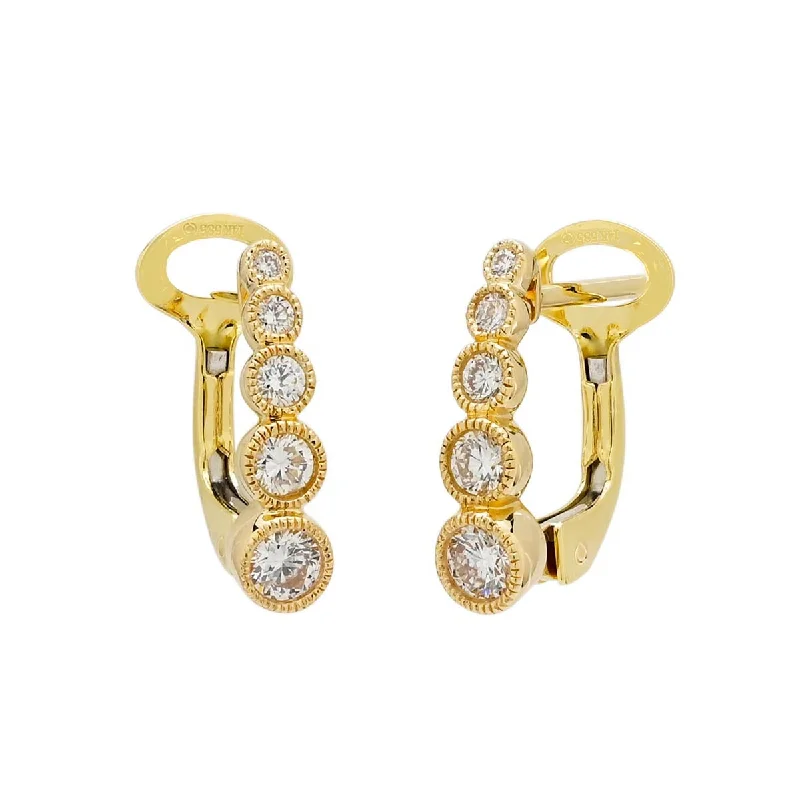 Gemstone Drop Earrings for Color -Diamond Hoop Earrings in 14kt Yellow Gold (1/2ct tw)