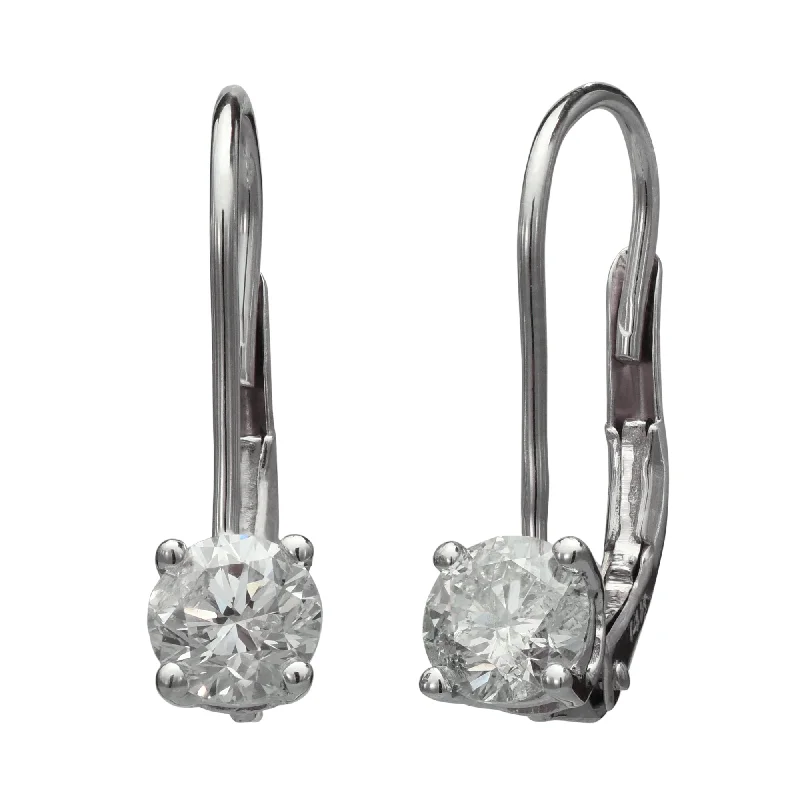 Gemstone Drop Earrings for Color -Diamond Leverback Earrings in 14kt White Gold (3/4ct tw)