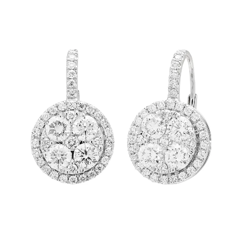 Drop Earrings for Formal Attire -Diamond Leverback Fashion Earrings in 14kt White Gold (1 1/2ct tw)