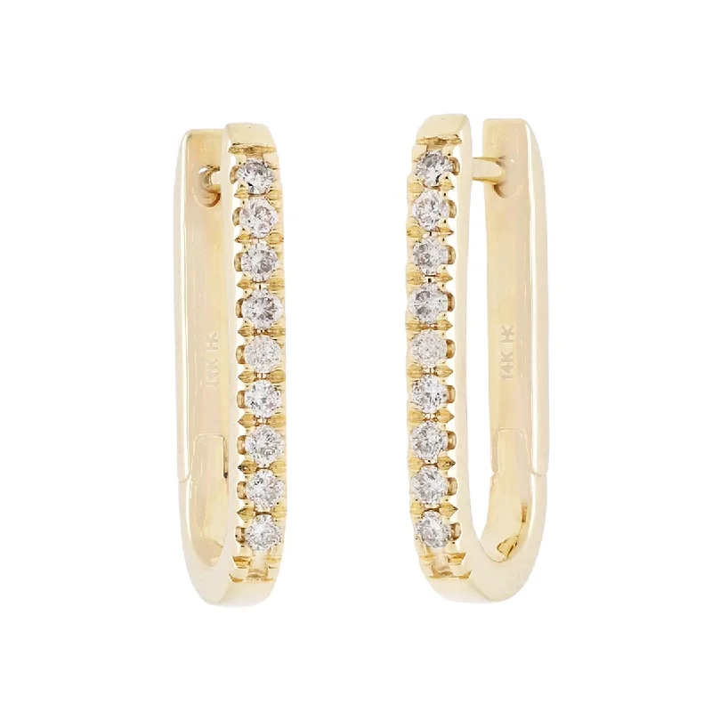 Drop Earrings for Mother's Day -Diamond Paperclip Hoop Earrings in 14kt Yellow Gold (1/3ct tw)