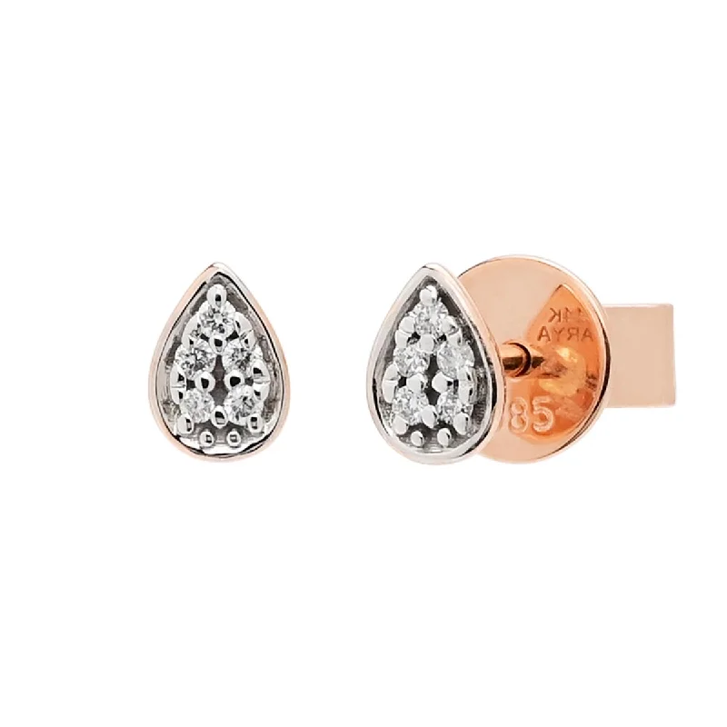 Drop Earrings for Travel Look -Diamond Pear Shape Earrings in 14kt Rose Gold (1/20ct tw)