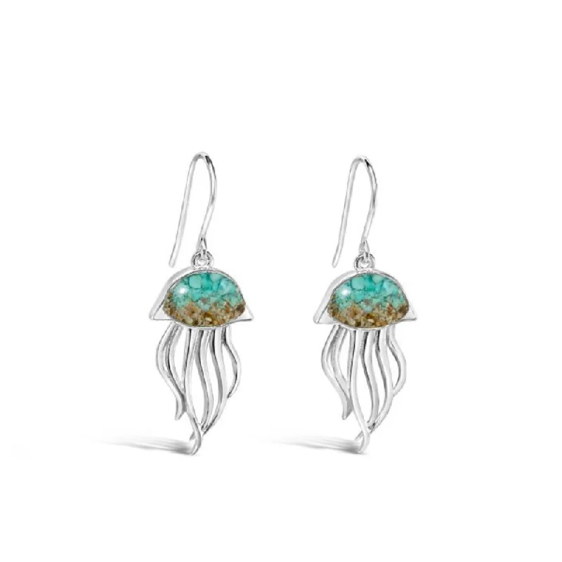 Round Drop Earrings for Classic -Dune Jewelry Jellyfish Drop Earrings - Turquoise Gradient