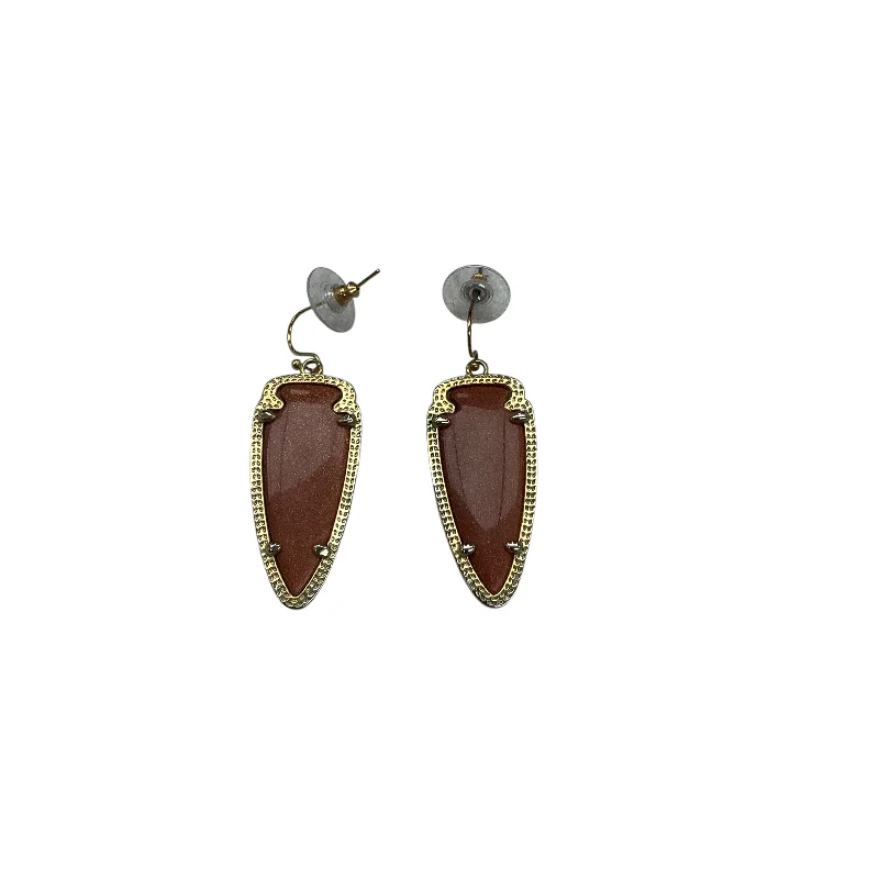 Vintage Drop Earrings with Patina -Earrings Dangle/Drop By Kendra Scott In Orange