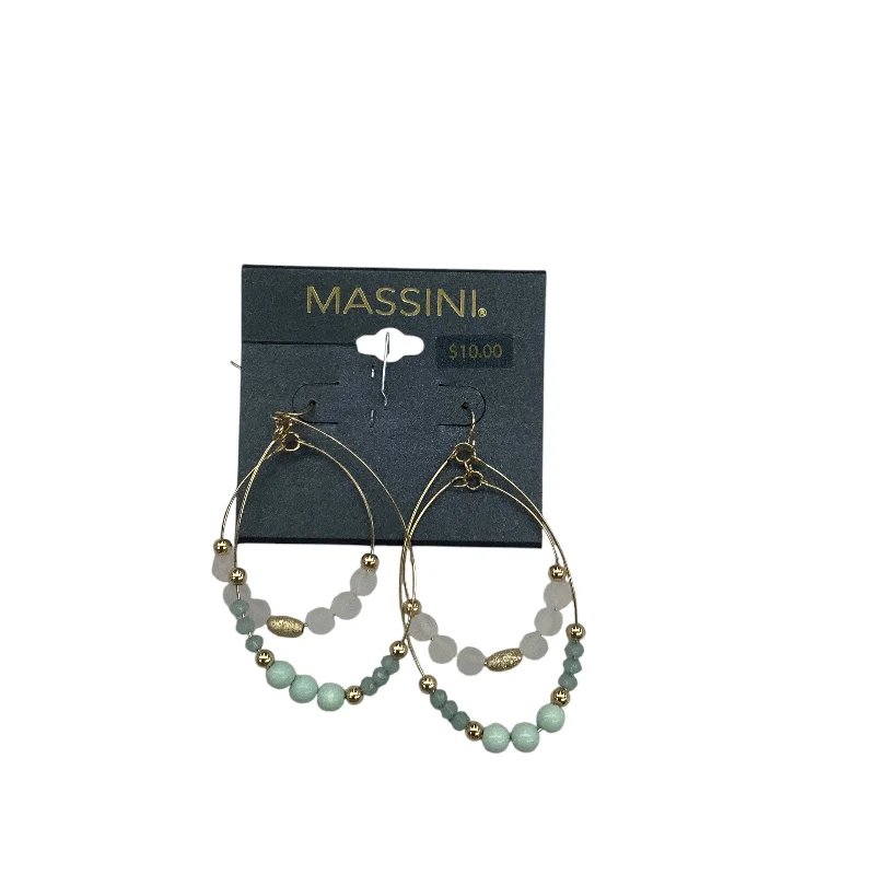 Drop Earrings for Christmas Party -Earrings Dangle/Drop By Massini In Gold & Green