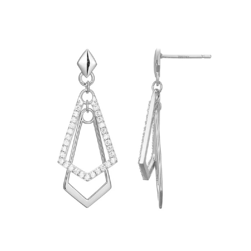 Gemstone and Diamond Drop Earrings for Opulence -Elle Art Deco Collection Drop Earrings