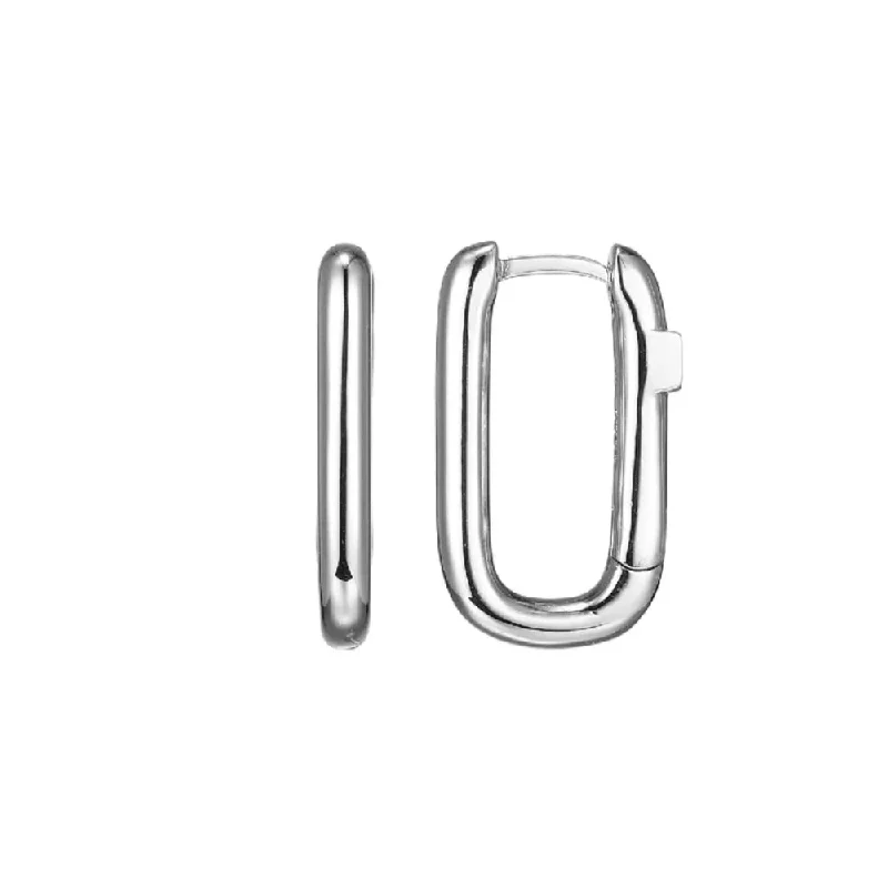 Drop Earrings with Polished Shine -Elle "Simpatico" Rectangular Hoop Earrings