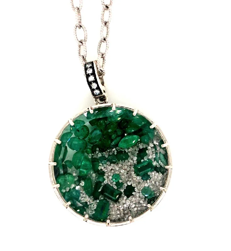 Necklaces and pendants with lock and key designs for a symbolic gesture-Emerald + Diamond Confetti Diamond Dust Charm