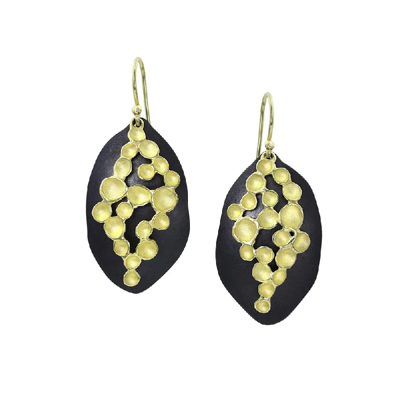 Drop Earrings with Debossed Designs -Marquise Shadow Earrings