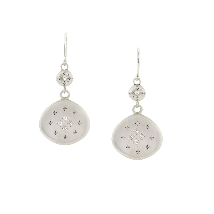 Indian Drop Earrings with Intricacy -FOUR STAR SILVER LIGHTS CHARM EARRINGS