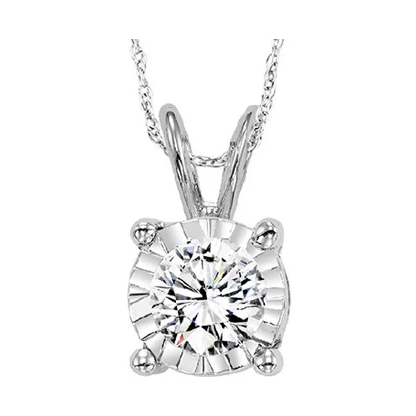 Necklaces and pendants with star-shaped designs for a whimsical, celestial touch-14KT WHITE GOLD DIAMOND (1/10 CTW) PENDANT