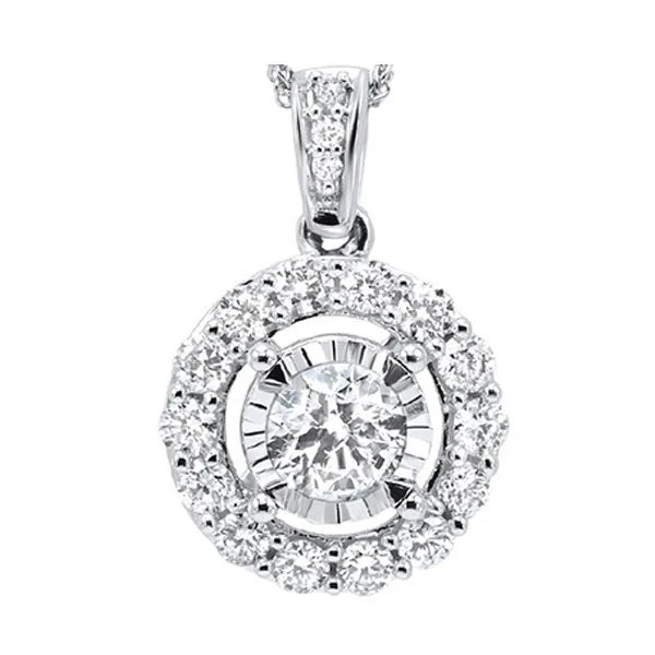 Beautiful necklaces and pendants with geometric shapes for a modern, artistic design-14KT WHITE GOLD DIAMOND (1/4CTW) PENDANT