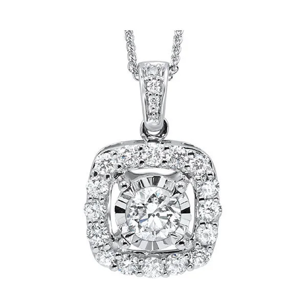 Stunning necklaces and pendants with chakra stones for healing and balance-14KT WHITE GOLD DIAMOND (1/10 CTW) PENDANT