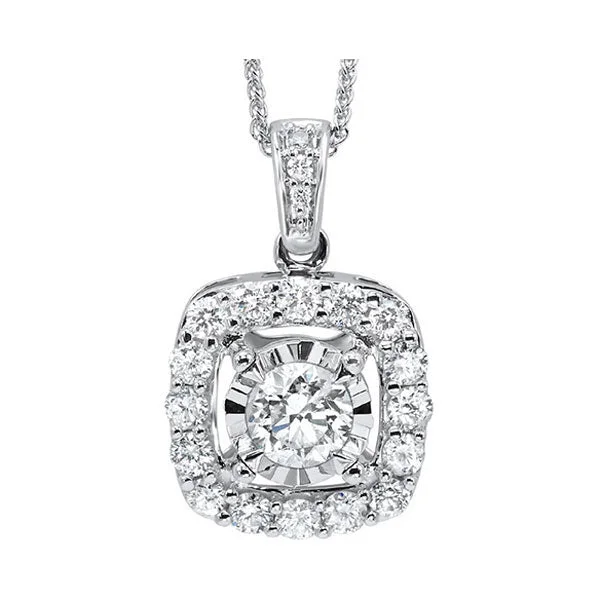 Necklaces and pendants with lotus flower designs for a spiritual, peaceful vibe-14KT WHITE GOLD DIAMOND (1CTW) PENDANT