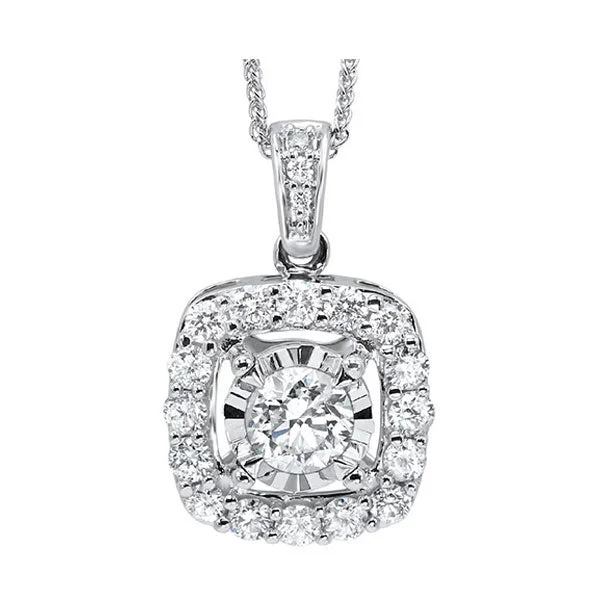 Necklaces and pendants with celestial starburst designs for a radiant look-14KT WHITE GOLD DIAMOND (1/3CTW) PENDANT