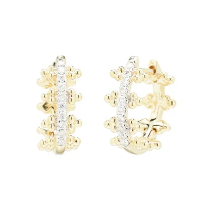 Magnetic Closure Drop Earrings for Easy -Gabriel Diamond Huggie Earrings in 14kt Yellow Gold (1/10ct tw)