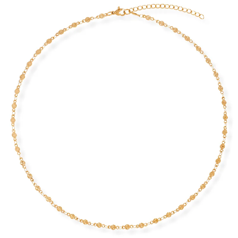 Stunning necklaces and pendants with ruby and diamond combinations for a luxurious effect-Garcelle Mini Disc Chain Necklace - Gold