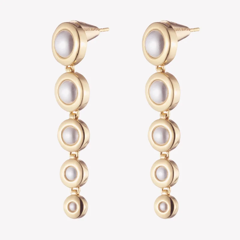 Drop Earrings with Matte Finish -GRADUATED PEARL EARRINGS