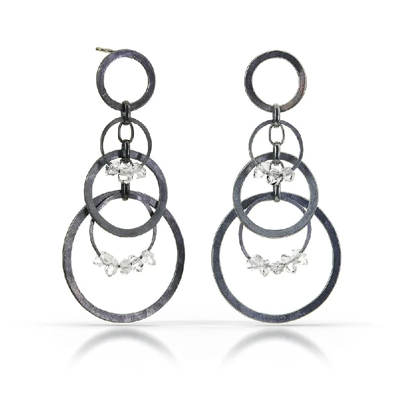 Drop Earrings for Travel Look -Heather Guidero: Circles Herkimer Diamonds Earrings