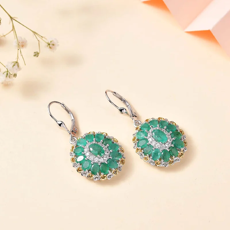 Drop Earrings for Mother's Day -Emerald Floral Earrings