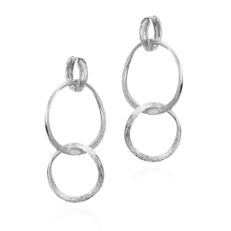 Drop Earrings for Work Attire -Jorge Revilla Florence Collection Triple Hoop Drop Earrings