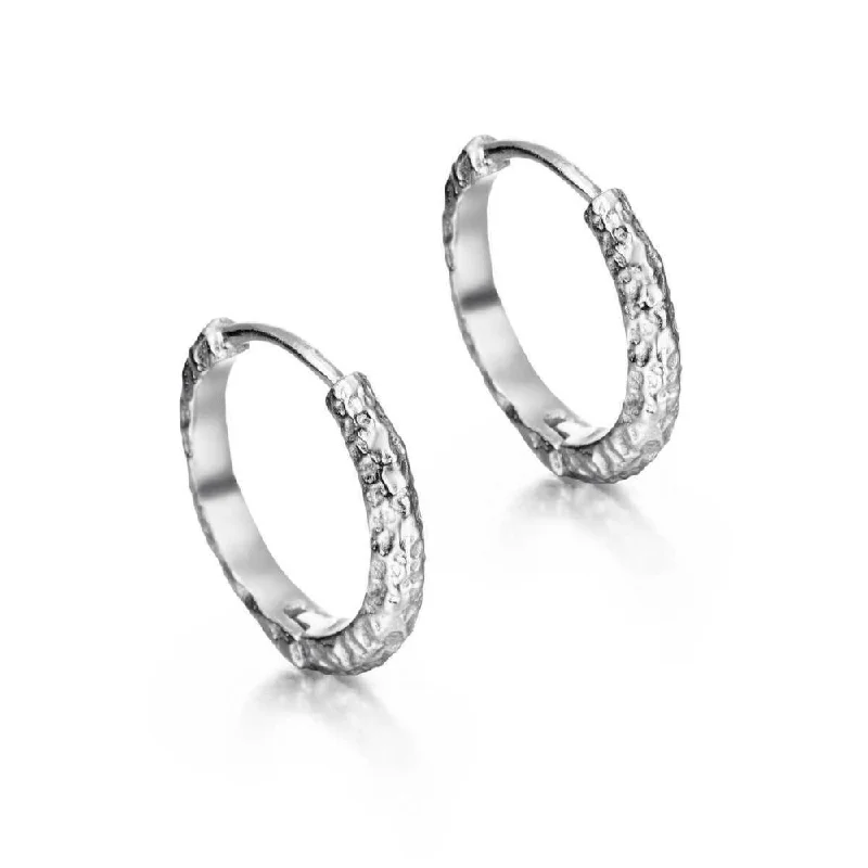 Drop Earrings for Beach Outfit -Jorge Revilla Lava Collection Sterling Silver Hoop Earrings