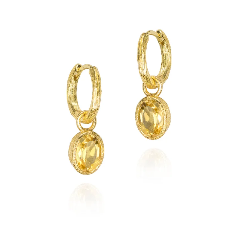 Drop Earrings with Leaf Motifs -Jorge Revilla Zen Collection Citrine Drop Earrings