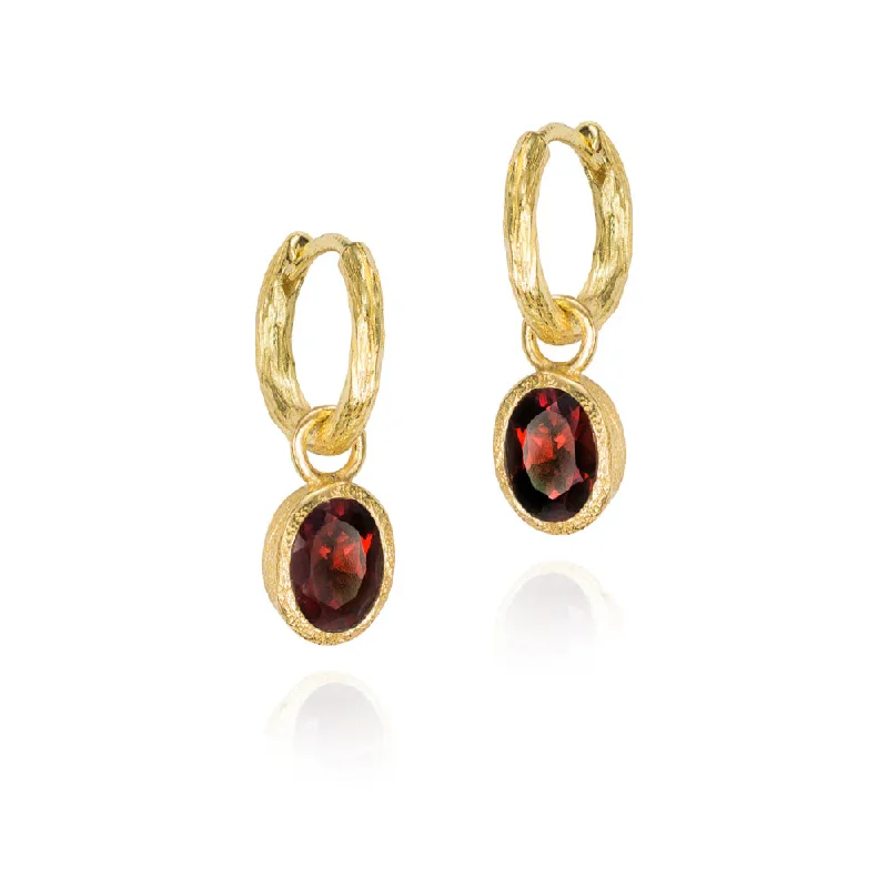 Drop Earrings for School Uniform -Jorge Revilla Zen Collection Garnet Drop Earrings