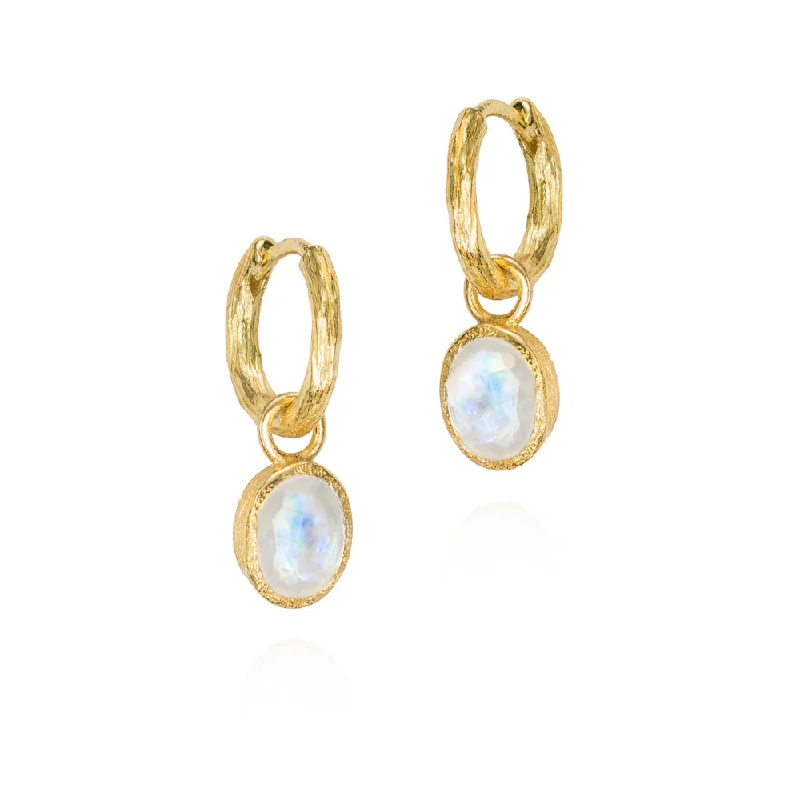 Drop Earrings for Fitness Activities -Jorge Revilla Zen Collection Rainbow Moonstone Drop Earrings