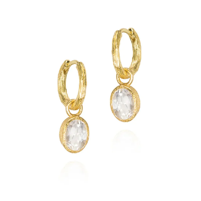 Drop Earrings for Gym Workout -Jorge Revilla Zen Collection White Topaz Drop Earrings