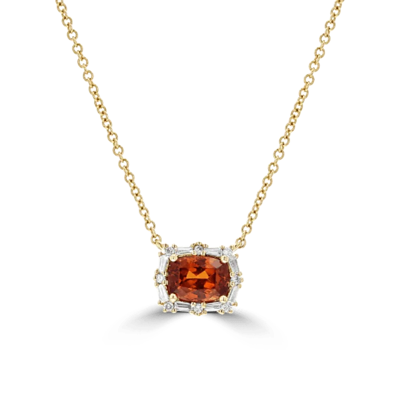 Best necklaces and pendants with seashell designs for a tropical, beachy vibe-JULEVE 18KT 1.32 CT TRIPLITE & 0.23 CTW DIAMOND HALO NECKLACE