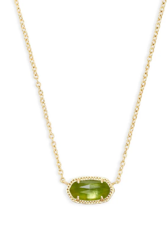 Elegant necklaces and pendants with onyx stones for a sleek, polished look-Kendra Scott Elisa Necklace - Gold Peridot Illusion