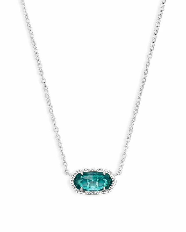 Best necklaces and pendants with oval pendants for a classic, elegant shape-Kendra Scott Elisa Necklace Rhodium London Blue