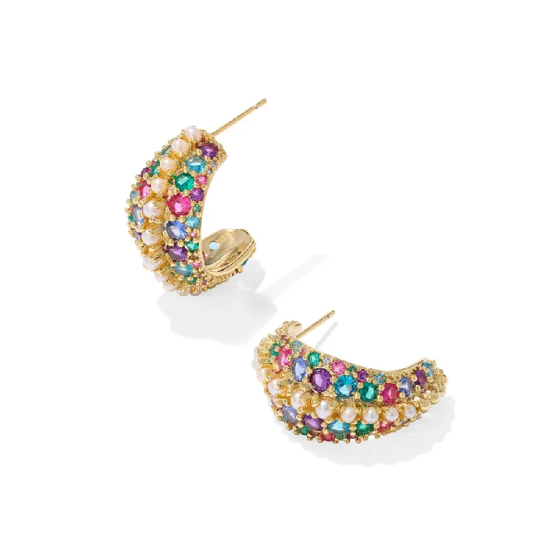 Drop Earrings with Floral Motifs -Kendra Scott Krista Hoop Earrings