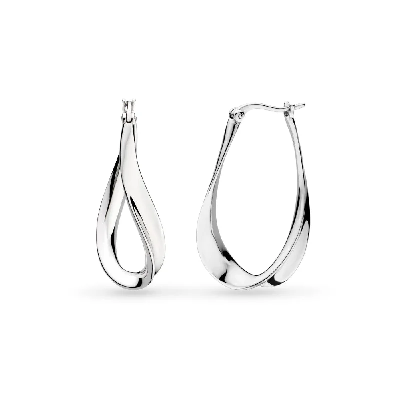 Drop Earrings with Chevron Designs -Kit Heath Serenity Grande Hinged Hoop Earrings