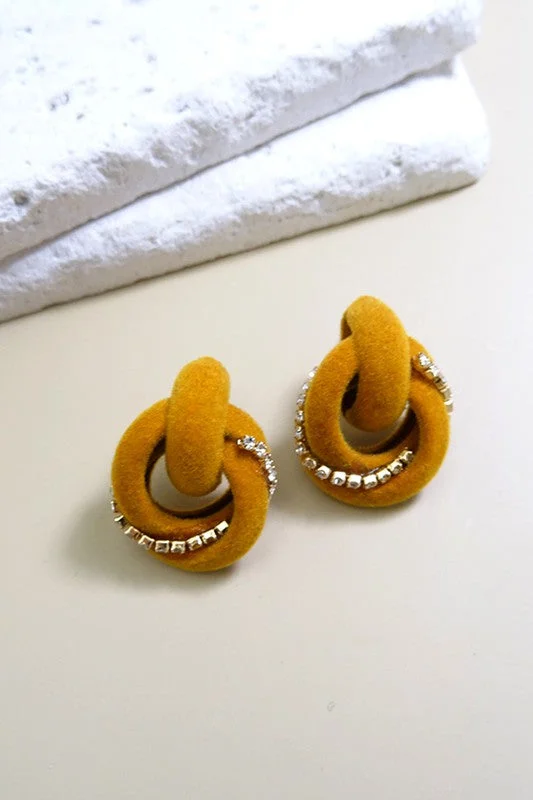 Drop Earrings with Wave Designs -Knot Your Nana's Earrings in Mustard