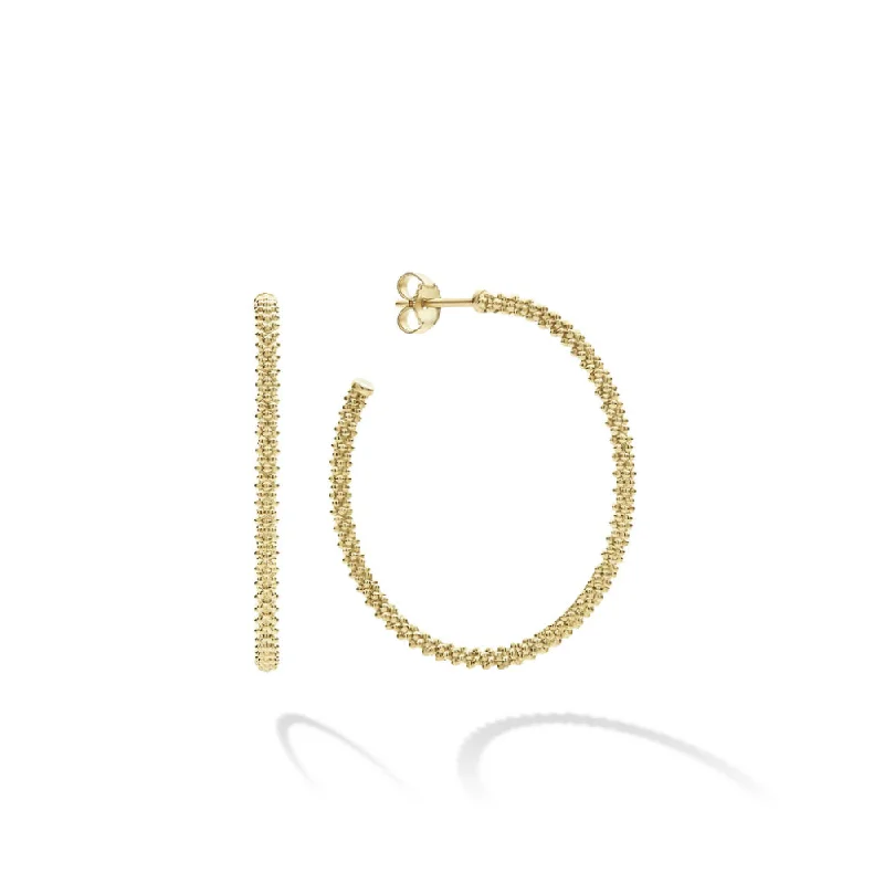 Crystal Drop Earrings for Sparkle -Lagos 18k Caviar Gold Small Hoop Earrings