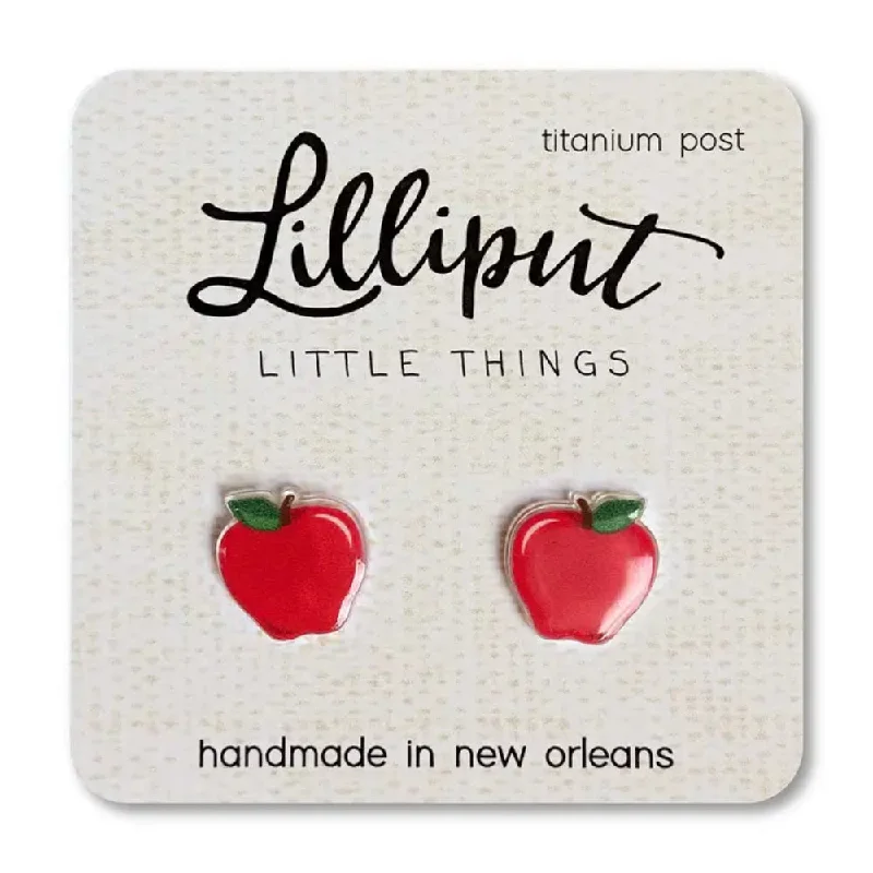 Studded Drop Earrings with Gemstones -Lilliput Little Things Apple Earrings