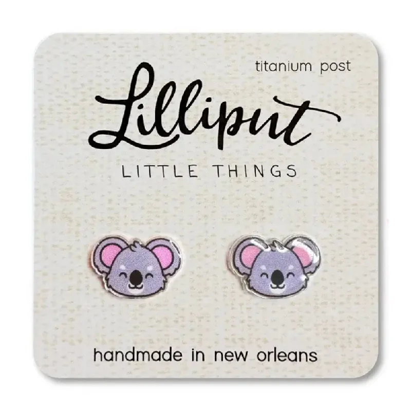 Short Drop Earrings for Subtle -Lilliput Little Things Koala Earrings