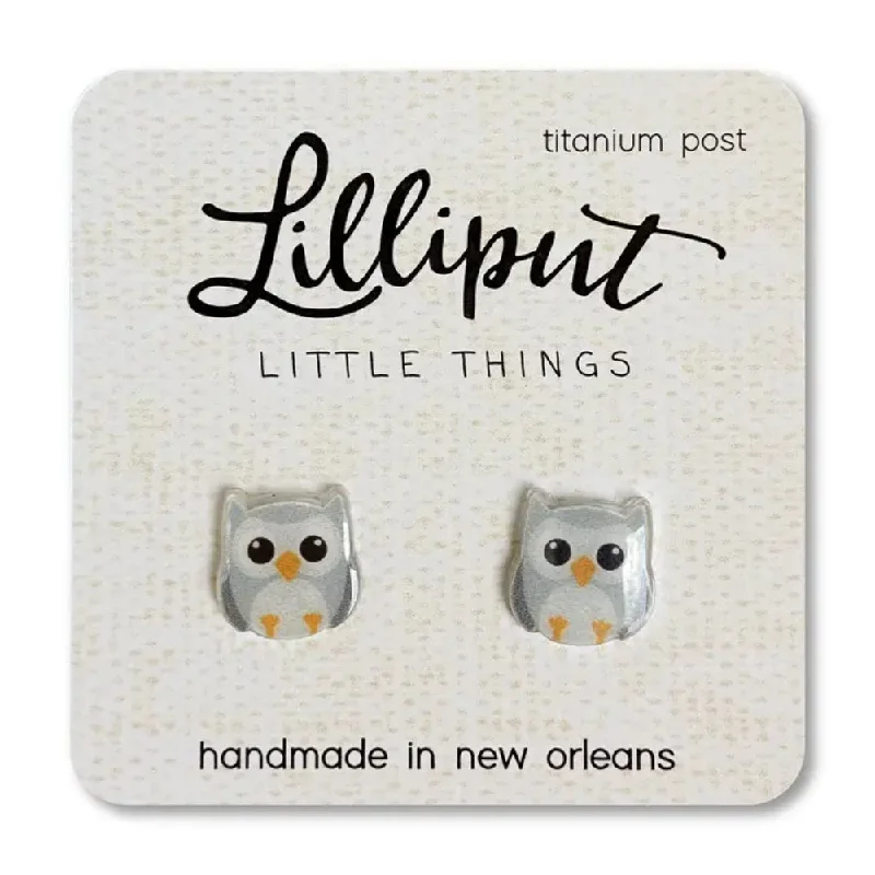 Oval Drop Earrings for Grace -Lilliput Little Things Owl Earrings