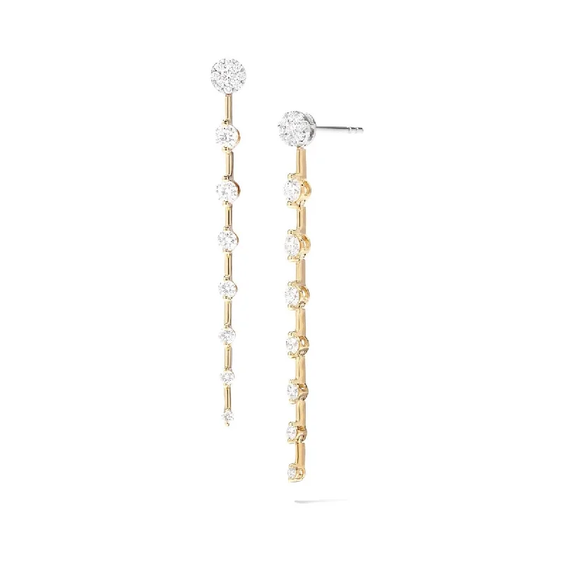 Drop Earrings for Yoga Session -Lovebright Diamond Drop Earrings in 18kt Yellow Gold (7/8ct tw)